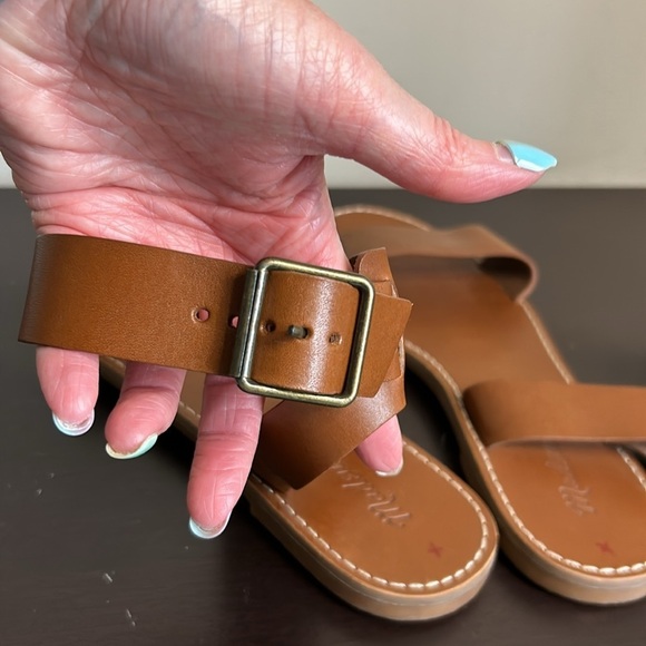 Madewell The Boardwalk Ankle Strap Sandal Leather Brown Shoe Sz 8 - Picture 3 of 11